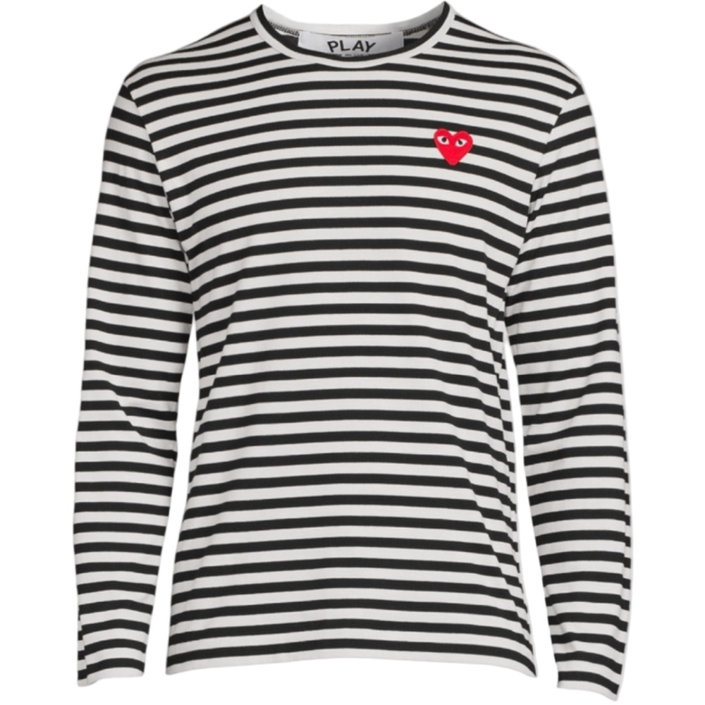 Comme des Garcons PLAY Black and White Striped Tee
